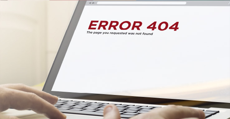 Imagen de apoyo -  Computador con error 404
