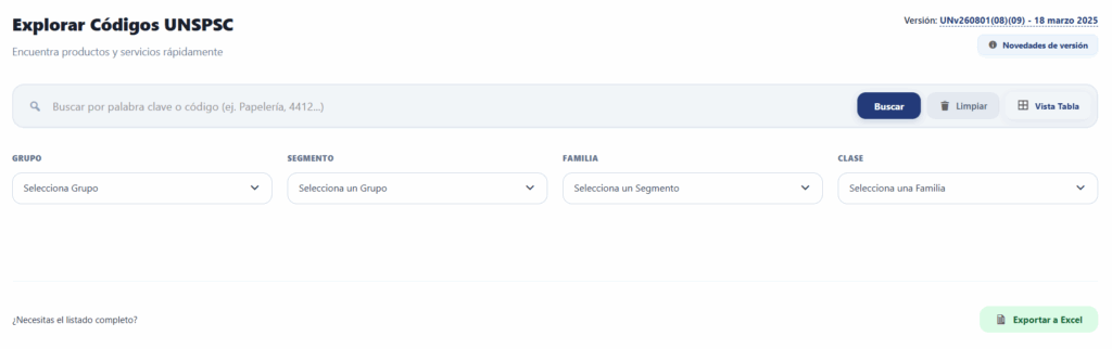 Formulario de código de naciones unidas